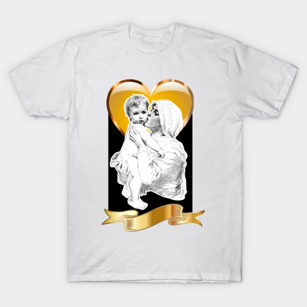 Saint Mary with the Child Jesus T-Shirt by Marccelus